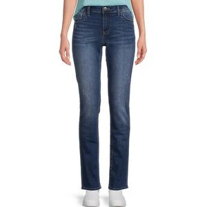 Kut from the Kloth Stevie Straight Leg Jeans in Dark Blue Wash